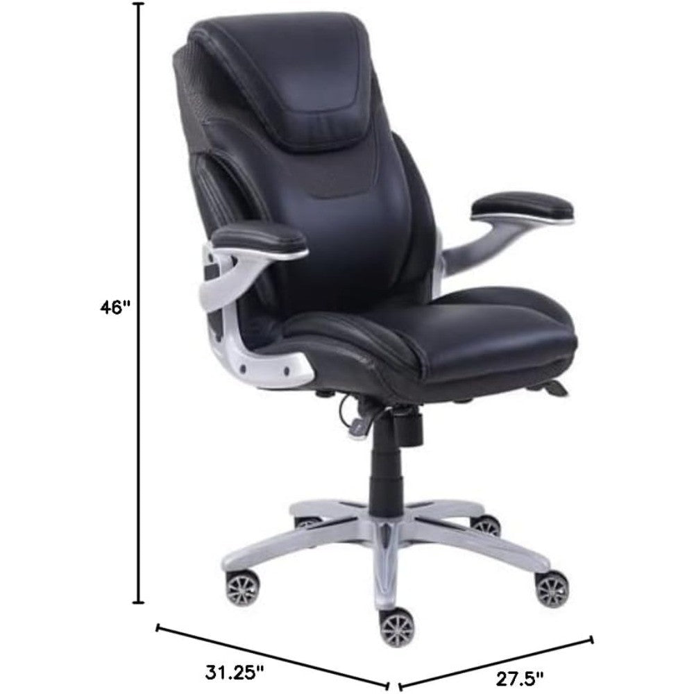 signature series Avanti Ergonomic Executive Office Chair with Flip up Arms and Lumbar Support - Ideal for Home, Study - Modern