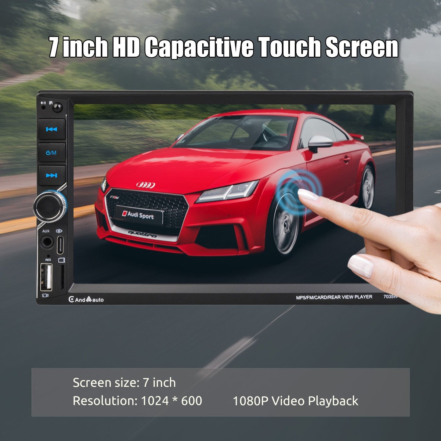 7 Inch HD Touch Screen Car Radio 2 Din High Quality Video Player Wince Wireless CarPlay Android Auto Bluetooth Rear Camera