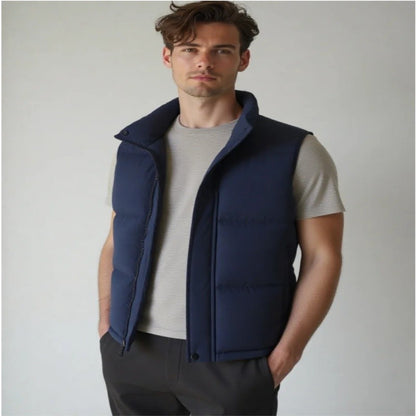 New fashion casual down sleeveless warm jacket, winter outdoor sports cotton jacket, vest trendy brand printed sleeveless jacket