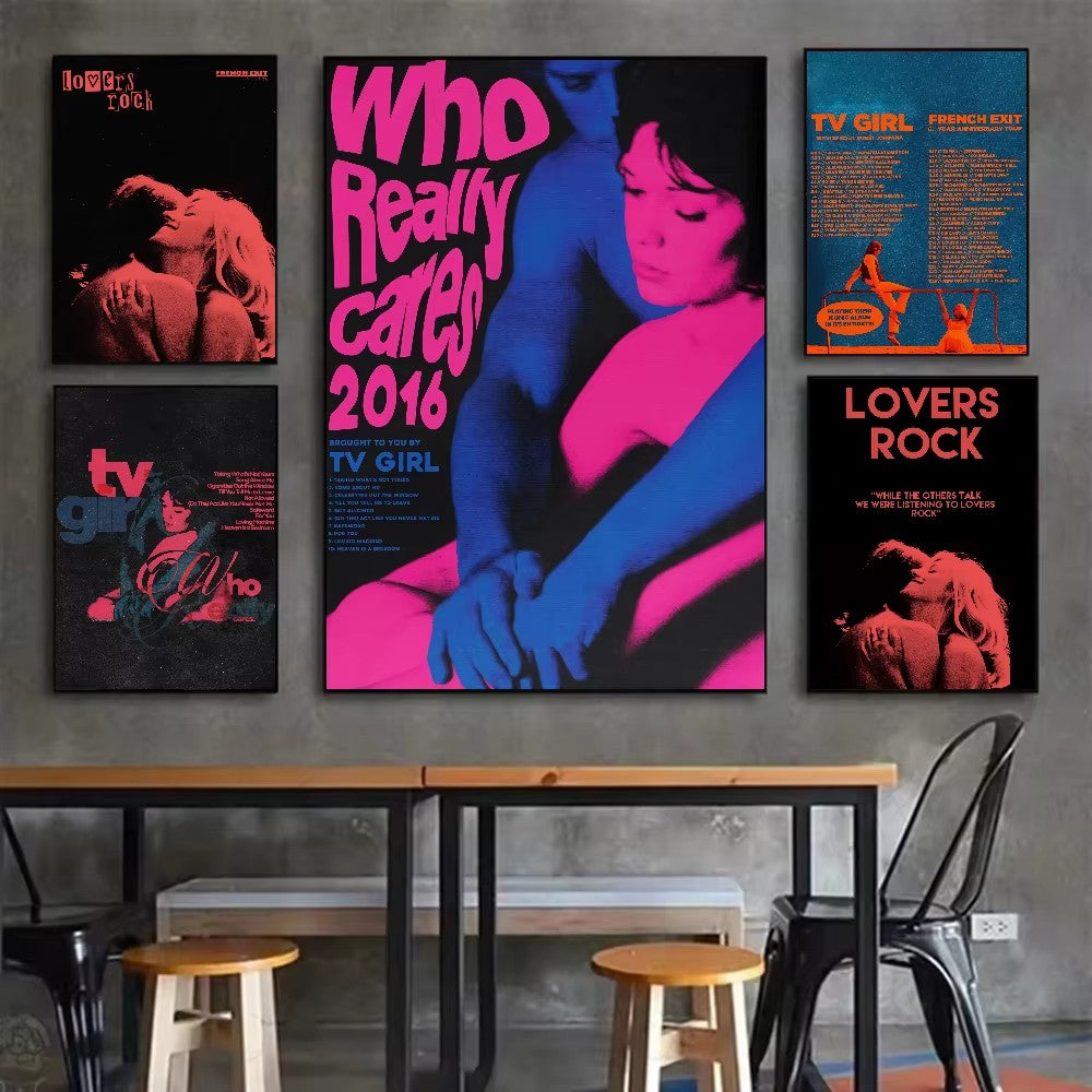 Tv Girl French Exit Lovers Rock Poster HD art canvas painting home living room bedroom bar aesthetic decoration