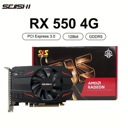 SEJISHI 4GB GDDR5 RX550 Graphics Card - Ideal for Gaming, Streaming, and Everyday Computing Tasks