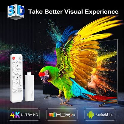 2025 Novo H96 MAX H313 Mini TV Stick Android 14 Smart TV Box 2GB 16GB Wifi6 BT 4K HD Google Voice Media Player 2.4G 5G TV Stick