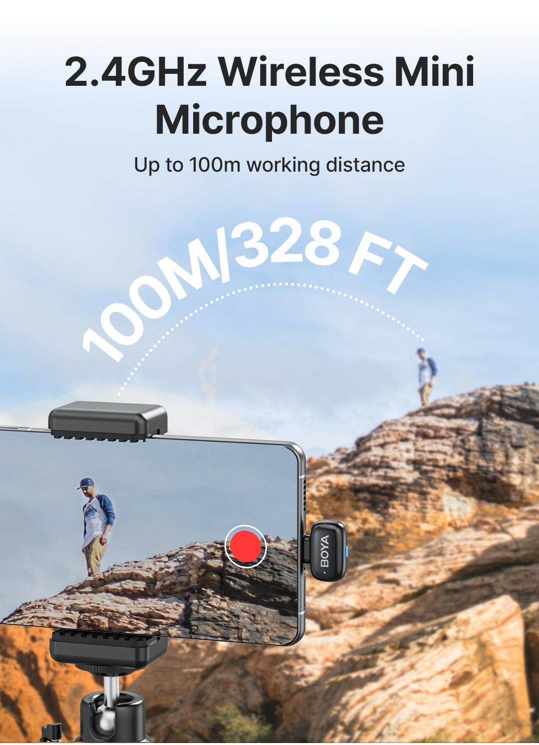 BOYA BOYA Mini Microfone de Lapela Sem Fio para iPhone 15/16 Android Celular Dispositivos USB-C para Gravação de Vídeo Transmissão ao Vivo Vlog