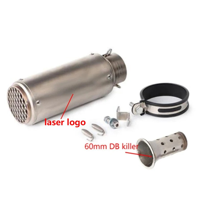 motorcycle exhaust inox muffler carbon fiber exhaust Universal 51/60mm with DB Killer for z900 R3 R25 MT07 MT09 R1 Z400 Z650