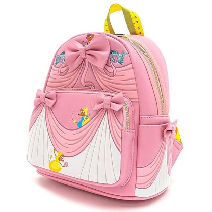 Mochila Loungefly Mini Princessa Gus e Jaq Teacup 70º Aniversário Lenticular Série Cinderela