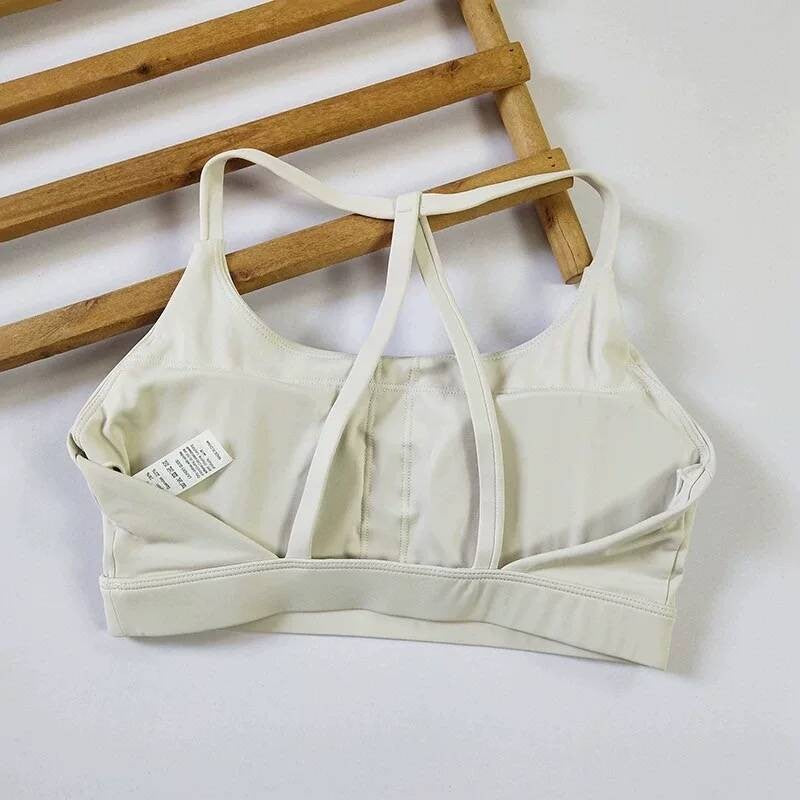 Beautiful Back Sports Underwear Women's Thin Shoulder Strap Hanging Neck Strap Naked Feel bra Yoga Bra Fitness Training Tank Top