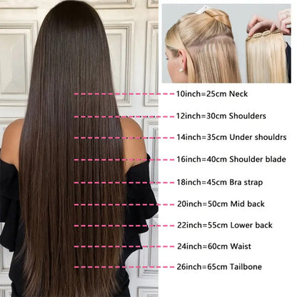 Cabelo Sintético Liso com Presilhas, Extensões de Cabelo Preto Suave de 30-45 cm, Aplique Grosso com Presilhas