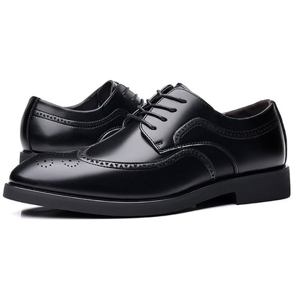 Men's Elegant British Brogue Derby Shoes Lace-Up Patchwork Breathable Formal Dress Shoes Business Wedding Thanksgiving Christmas