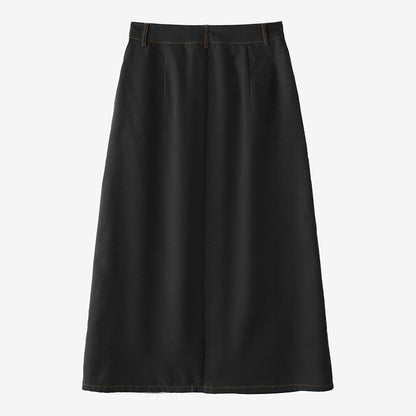 ZANZEA Women Plus Size Skirts High Waist Denim Striped Long Skirt Casual Vintage Big Size Skirt Summer Pockets Fashion Bottoms