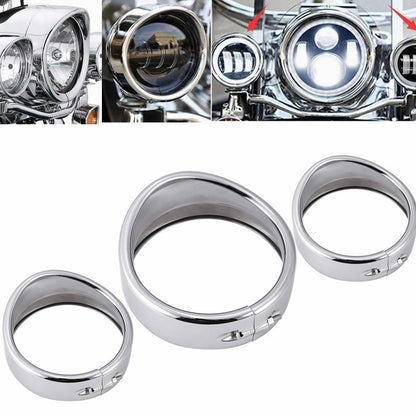 Motorcycle Headlight Trim For Harley Touring Road King Electra Glide Softail FLD/FLH Parts 7" Ring Bezel Visor 4.5" Led Fog Lamp