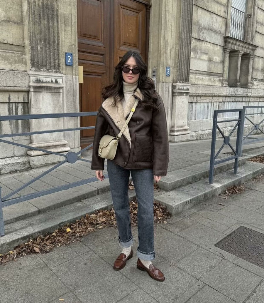 2024 Fall/Winter New Arrival Traf Women's ZW Series Double-Sided Collar Oversized Long-Sleeve Jacket Warm Coat 3548246