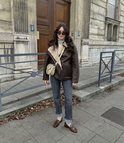 2024 Fall/Winter New Arrival Traf Women's ZW Series Double-Sided Collar Oversized Long-Sleeve Jacket Warm Coat 3548246