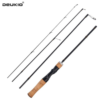 DEUKIO Vara de Pesca de Carbono Giratória 4 Seções 1.8m Vara de Viagem Portátil Varas de Pesca Giratórias Artigos de Pesca