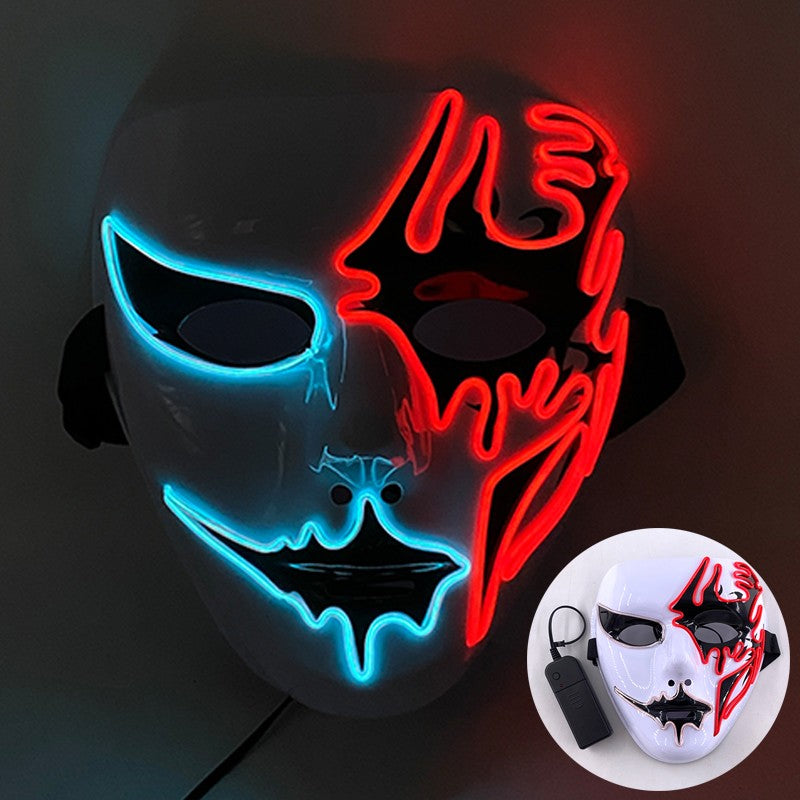 Cool Neon Light up Fox Mask Men Luminous Disguise Masks Glow in the Dark Cosplay Costume Trick or Treat Decoration