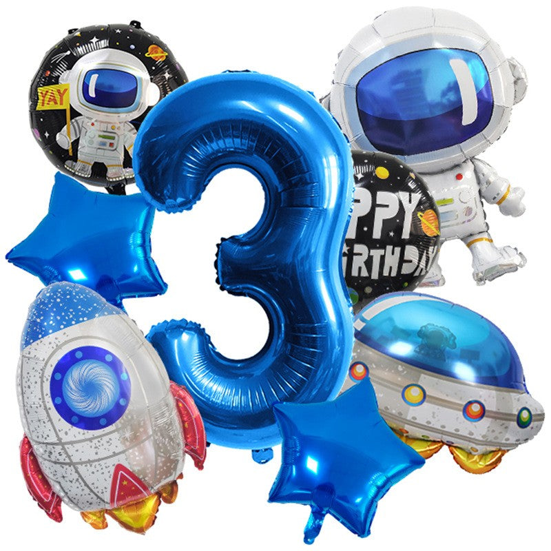 Astronaut Balloon Set Rocket Aluminum Film Balloon Children's Birthday Decoration Astronaut Decoration Supplies