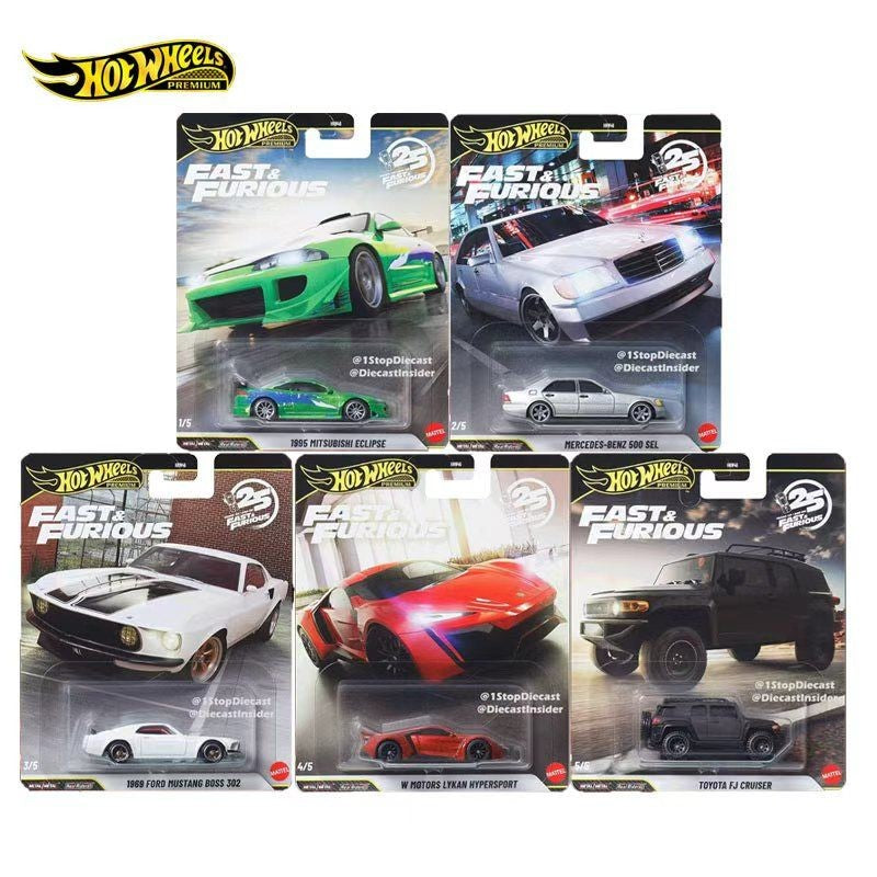 Novo Conjunto Hot Wheels 1:64 Velozes e Furiosos 25º Aniversário Mitsubishi Mercedes Mustang Etc Carros Veículos Clássicos Colecionáveis