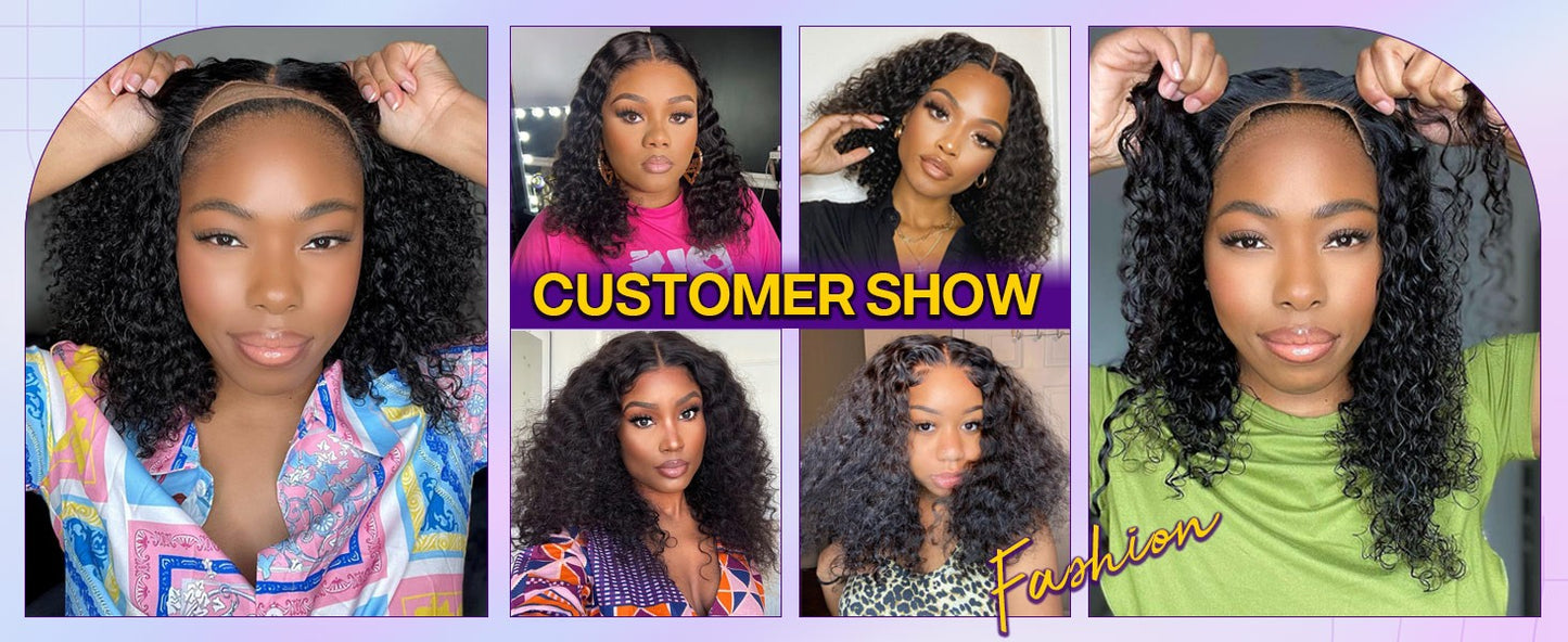 Peruca Bob Curta Sem Cola 250 Densidade 10 Polegadas Onda Profunda Perucas Bob Front Lace Cabelo Humano 5x5 Peruca Bob Sem Cola Cabelo Humano Pronta Para Usar