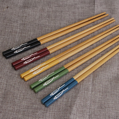 5 pares de pauzinhos japoneses para sushi, antiderrapantes, reutilizáveis, chineses, utensílios de mesa, presente, ferramentas de cozinha