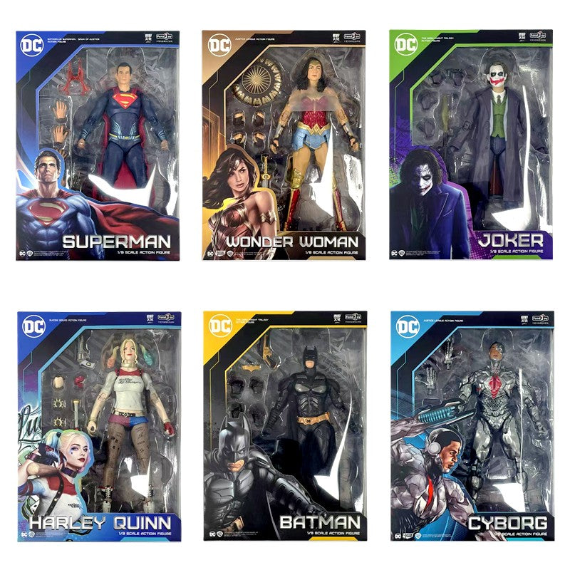 Liga da Justiça Boneco Batman Bonecos de Ação Superman Aquaman Mera Arlequina Modelos de Coleção em PVC Brinquedos de Presente