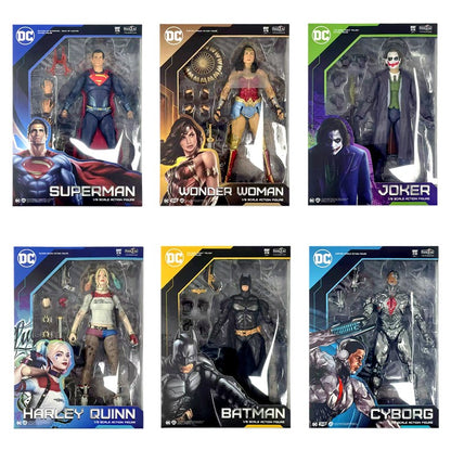 Liga da Justiça Boneco Batman Bonecos de Ação Superman Aquaman Mera Arlequina Modelos de Coleção em PVC Brinquedos de Presente