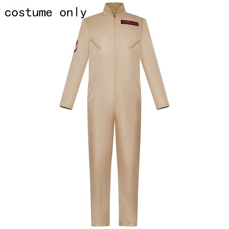Ghost Buster Cosplay Costume for Adult Classic Venkman Gary Grooberson Ghost Hunt Jumpsuit Halloween Carnival Suit(130CM-XXXL)