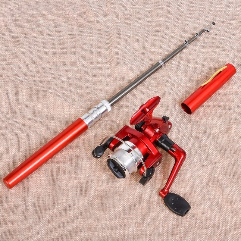 1 Conjunto de Vara de Pesca de Carretilha Telescópica Mini Portátil de Bolso, Haste de Carbono com Carretilha de Liga de Alumínio, Ultraleve para Alimentador de Peixe
