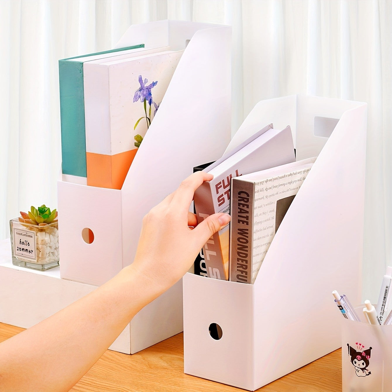 Minimalist Desktop File Organizer - Foldable & Lightweight, PP Material, Perfect for Office and Student Use
