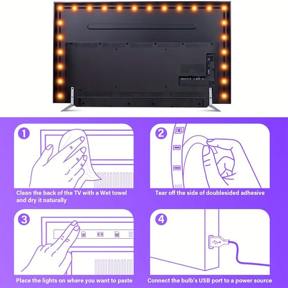 USB LED Strip Light APP Control IR Bluetooth Tape RGB IR Bedroom Living Room Self-adhesive TV Backlight Remote Lamp Diode Lights