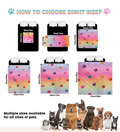 Capa para Cama de Cachorro Antivazamento, Trocador Reversível, Tapete Reutilizável para Acampamento (Crianças/Pets), Manta Lavável com Estampa de Patinhas de Cachorro