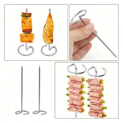 10/20/30pcs Kabob Skewers Stainless Steel Sticks For Grilling Reusable Kebab Tool Barbecue Stainless Steel BBQ Stick Chicken