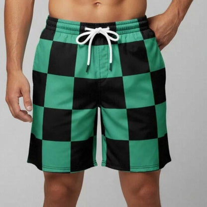 Anime Kamado Tanjirou Cosplay Shorts Tomioka Giyuu Kamado Nezuko 3D Print Beach Shorts Elastic Waist Outfits for Men
