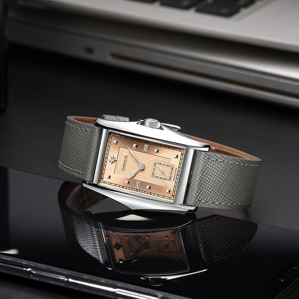 FARASUTE Creative Manual Square Customized Mechanical Movement Watch Men Luxury Sapphire Glass Small Second Wristwatches reloj