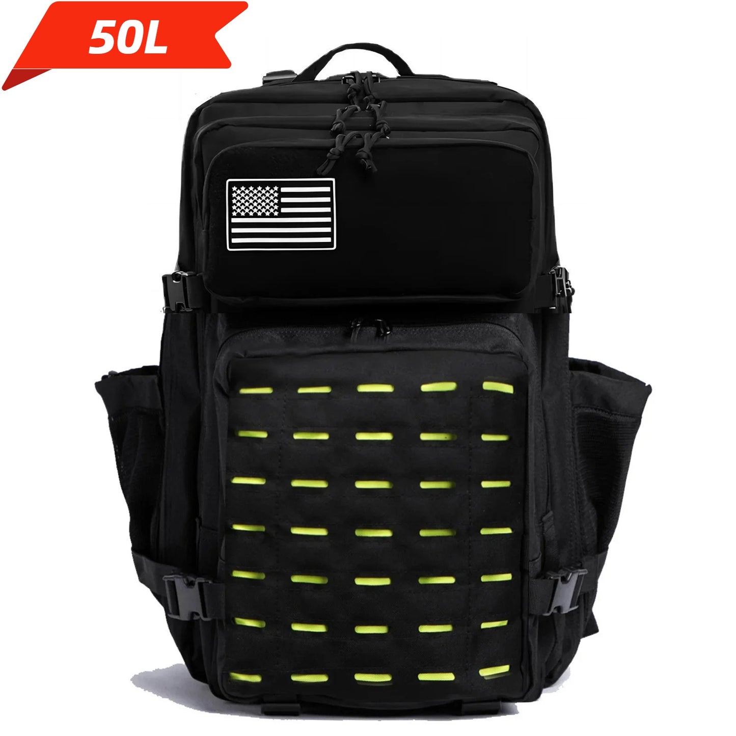 Mochila Tática 25L/50L Caça MOLLE Bolsa GYM Para Homens EDC Caminhada Ao Ar Livre Com 2 Porta-Garrafas