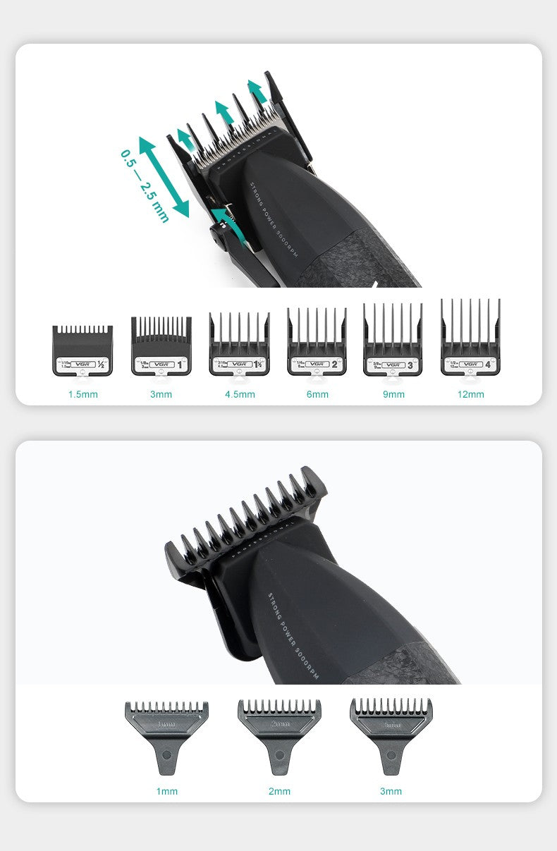 VGR Hair Clippers Professional Hair Trimmers Rechargeable Body Trimmer Electric Clippers Adjustable Hair Clippers Men V-640 s3