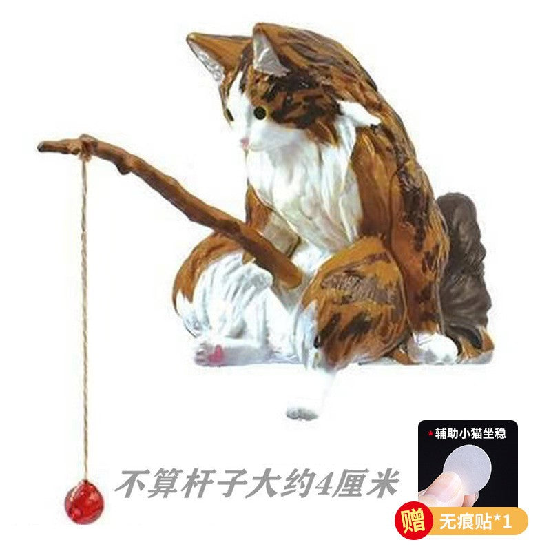 Gato-pescador Decoração de Interiores de Carro Resina Fofa com Óculos de Tubo Pingente para Retrovisor de Carro Saída de Ar para Acessórios de Carro