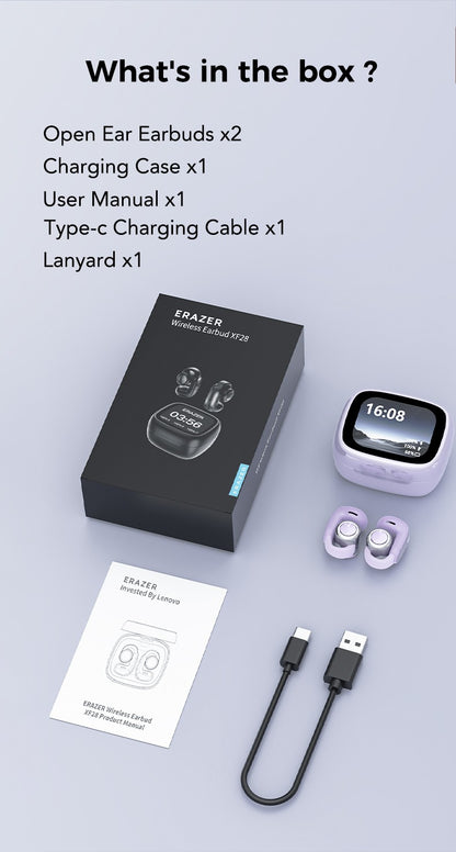 Translator ERAZER XF28 Bluetooth V6.0 Open-ear True Wireless EarbudsTranslation Earphones Office Travel,ASMR Headset APP