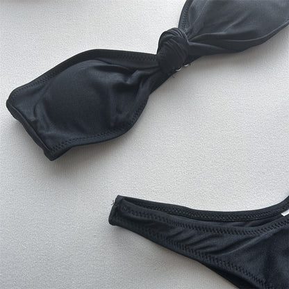 Bandeau Knotted Brazilian High Cut Bikini Women Swimwear Female Swimsuit Two-pieces Bikini set Bather Bathing Suit Swim K5930