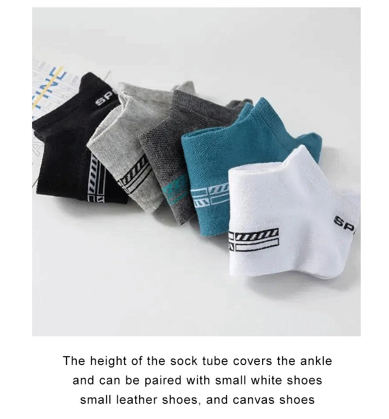 5 Pairs Men's Socks High Quality Women's Low Cut Round Neck Ankle Socks Sports Mesh Breathable Summer Autumn Men's Boat Socks