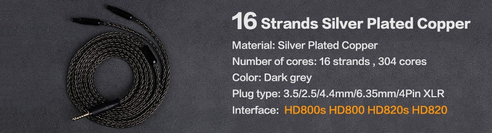 OPENHEART 8 Core Headphone Cable 1 to 2 jack dual  3.5/2.5/4.4mm Balanced Cable Silver Plated Copper Upgrade Replacement 2m 3m
