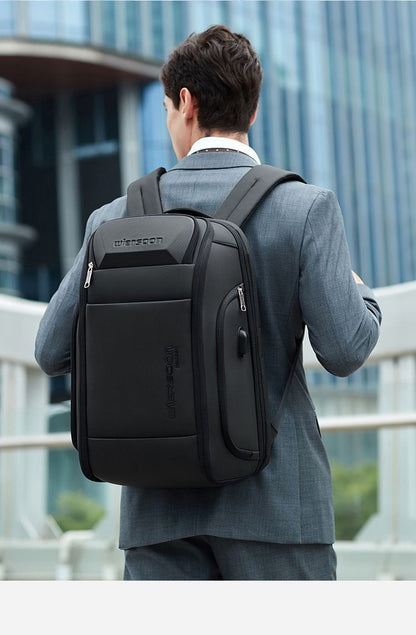 Mochila de negócios masculina 35 L Mochila à prova d'água Grande capacidade Viagem de negócios Multifuncional Senha Antirroubo Bolsa para laptop