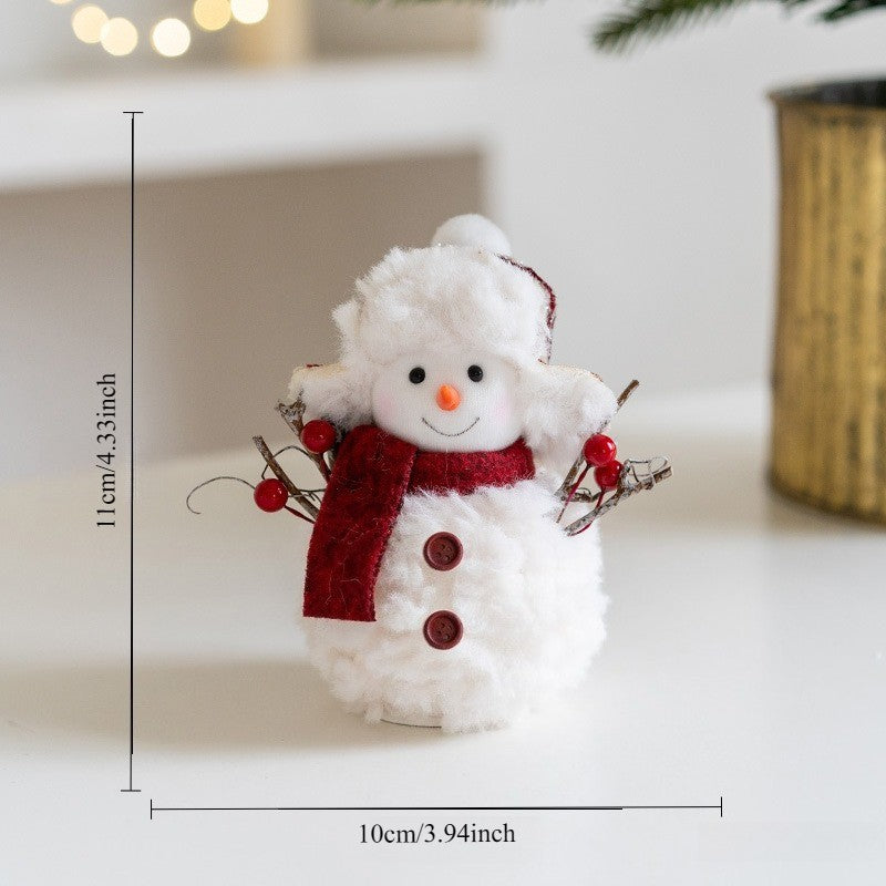 Home decoration new plush knitted Christmas snowman doll ornament Christmas desktop atmosphere ornament