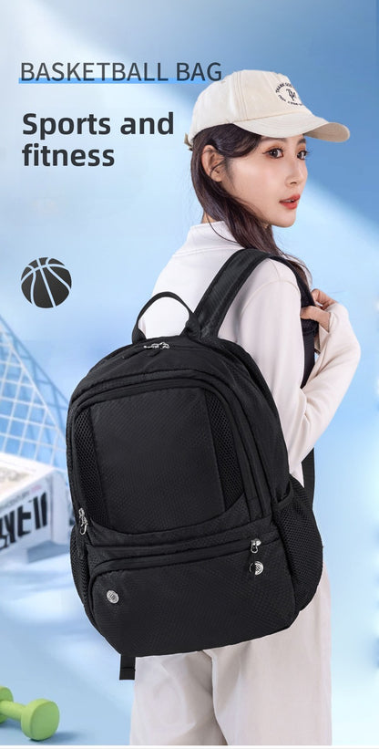 Mochila de Basquete Grande, Bolsa Esportiva com Suporte Separado para Bola, Compartimento para Tênis, Ideal para Futebol, Vôlei, Natação, Academia, Viagem