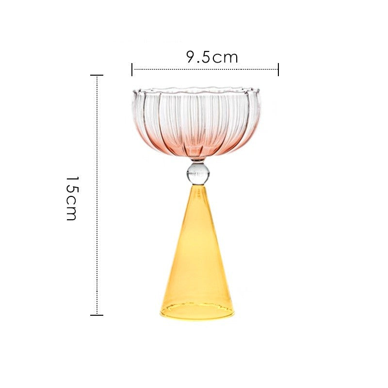 Taças de Coquetel Estilo Onda com Efeito Duas Cores Criativas Verde Azul Âmbar Roxo para Martini Mojito Champagne Margarita