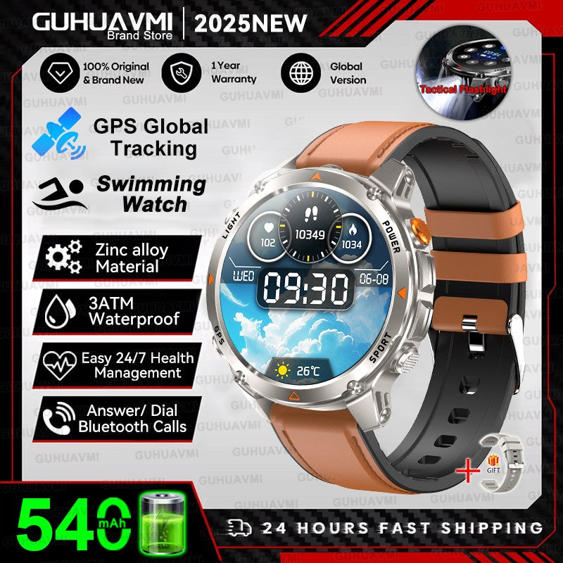 2025 Novo Smartwatch Profissional GPS Esportivo ao Ar Livre Corrida Rastreamento GPS Natação Bússola Altímetro 3ATM Pulseiras Esportivas Masculino