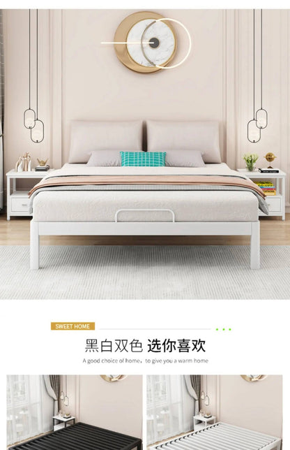 Bedroom Minimalist Bed Frame King Size Metal Hotel Double Bed Frame Modern Lounge Cama Matrimonio Multifuncional Furniture
