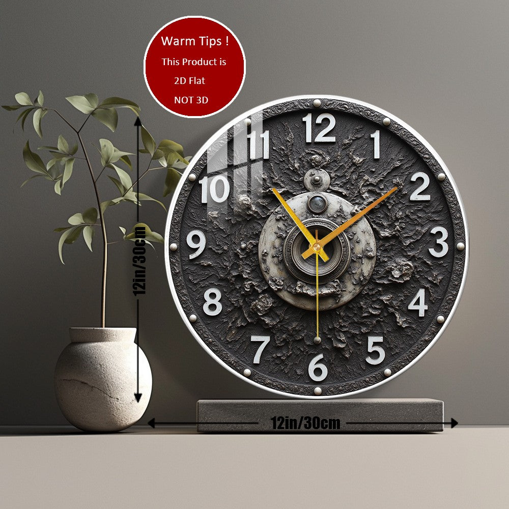 Tempered Glass Wall Clock Clock Face With Camera Lens Suitable For Wall Decor or Tabletop Display Anywhere