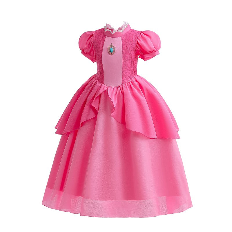 Kids Rosalina Peach Princess Dress Girls Halloween Disguise Cosplay 2026 New Movie Costume Birthday Vestido Halloween Carnival