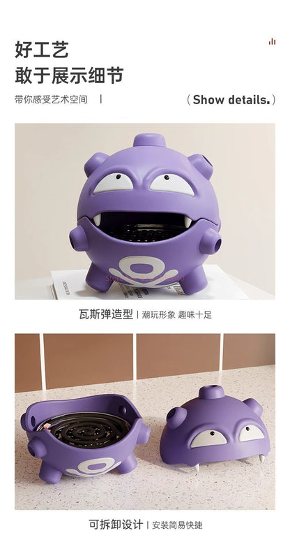Bandeja Espiral de Incenso Koffing, Anime Gastly, Queimador de Incenso Interno, Suporte Fofo, Boneco Grimer para Decoração de Mesa de Carro, Brinquedo a Gás
