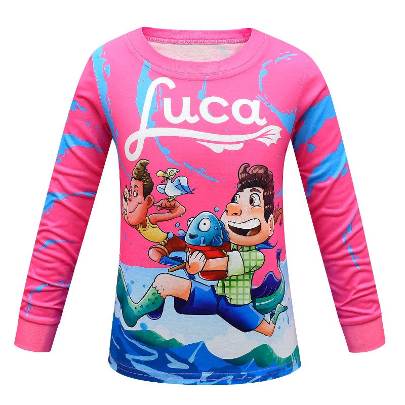 Pijama Infantil Disney Pixar Luca Desenho Animado Cosplay Roupa de Dormir Kawaii Pijama Luca Anime Manga Longa Roupa de Casa Pijama Infantil Presente