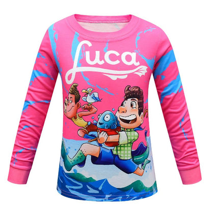 Pijama Infantil Disney Pixar Luca Desenho Animado Cosplay Roupa de Dormir Kawaii Pijama Luca Anime Manga Longa Roupa de Casa Pijama Infantil Presente
